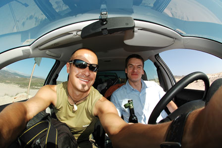 In the car