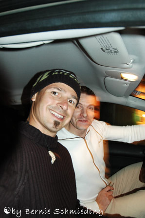 In the car again